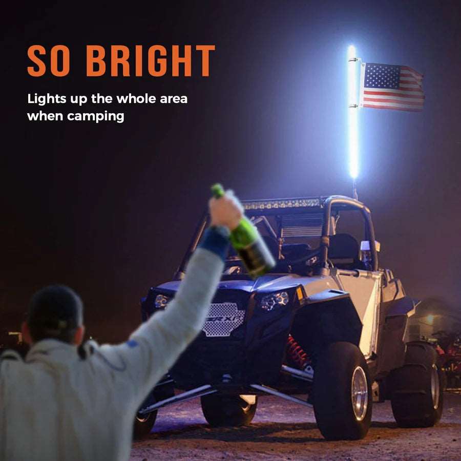 LED Whip Lights for ATV/UTV/RZR (3FT & RGB - 2PC) - LynXautoinnovate™️