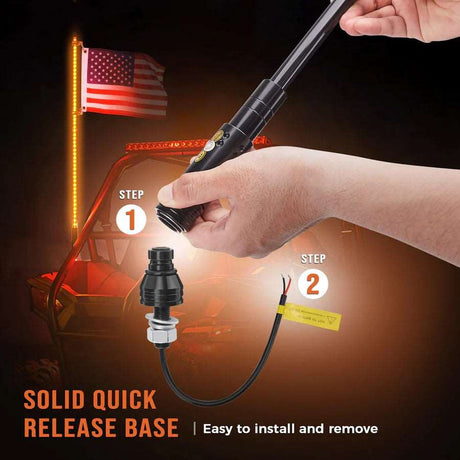 LED Whip Lights for ATV/UTV/RZR (3FT & RGB - 2PC) - LynXautoinnovate™️