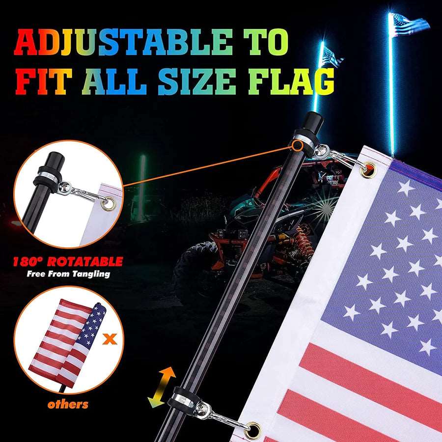 3FT Black Limited LED Whip Light 2pcs. - LynXautoinnovate™️