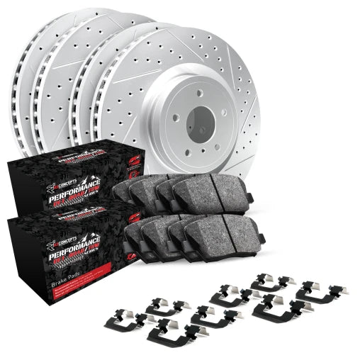 Geo Carbon Drilled and Slotted Brake Kit | Sierra 2500 HD