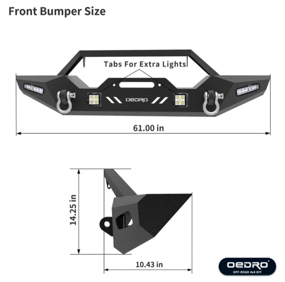 Front and Rear Rock Crawler Bumper | Wrangler - LynXautoinnovate™️