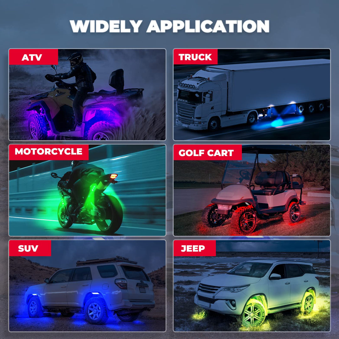 4-8 Pod RGB Light Kit and Whip Lights - LynXautoinnovate™️