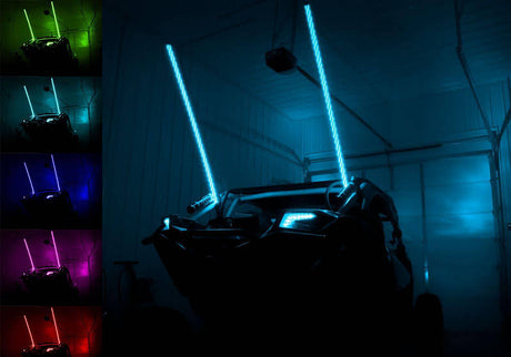 LED Whip Lights for ATV/UTV/RZR (5FT & RGB - 2Pcs) - LynXautoinnovate™️