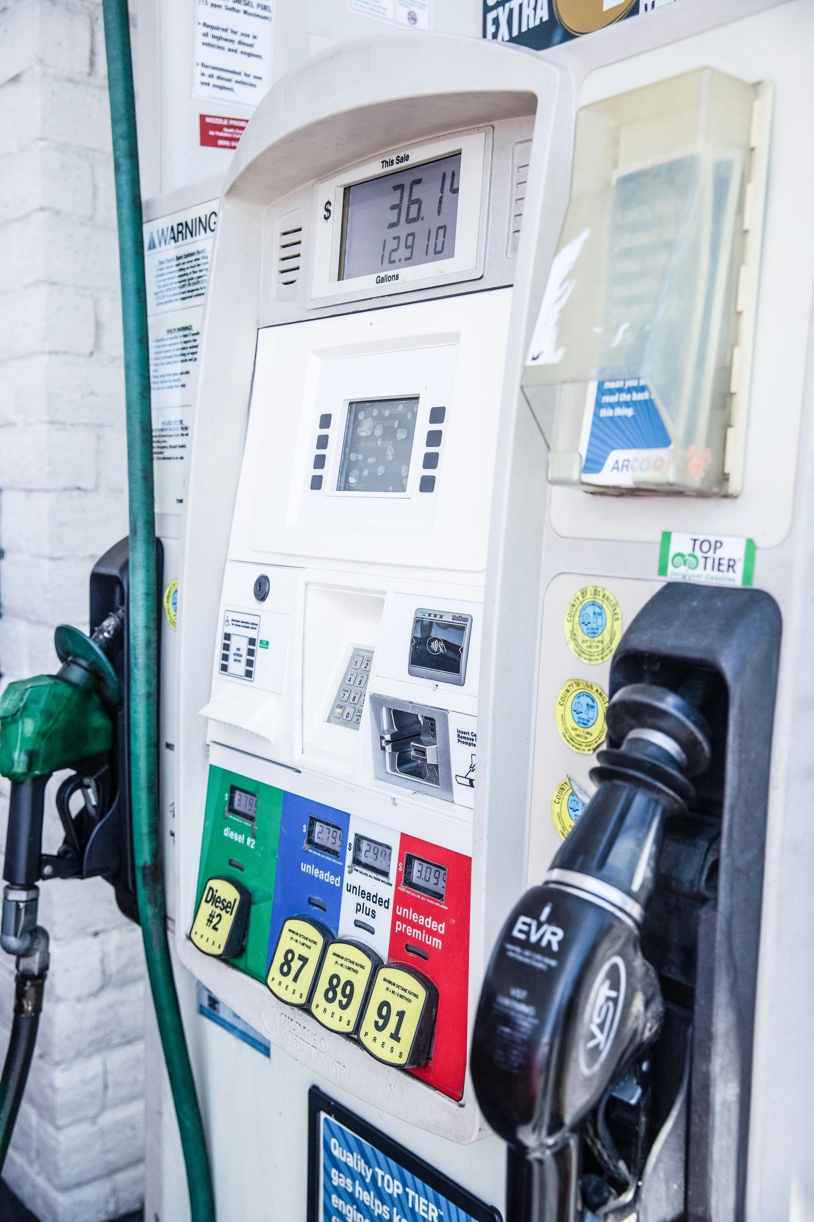 Gas pump station with diesel and unleaded fuel options, LynXautoinnovate automotive parts USA