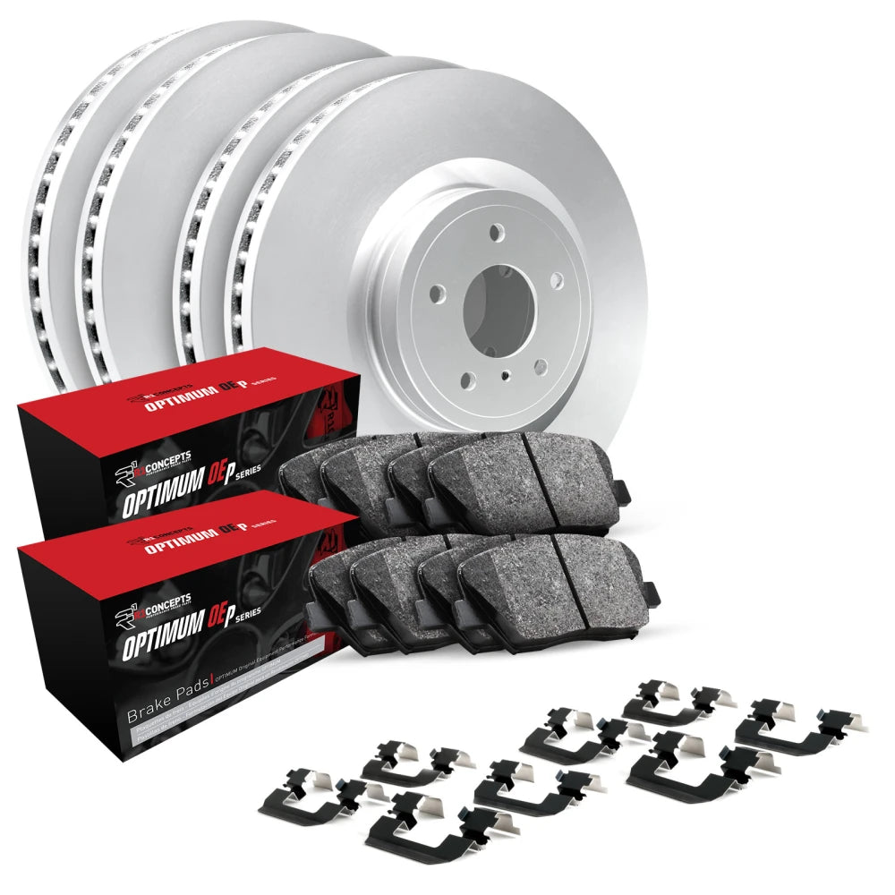 R1 Concepts Front Rear Brakes And Rotors Kit |Front Rear Brake Pads| Brake Rotors And Pads| Ceramic Brake Pads And Rotors WGWN2-73057