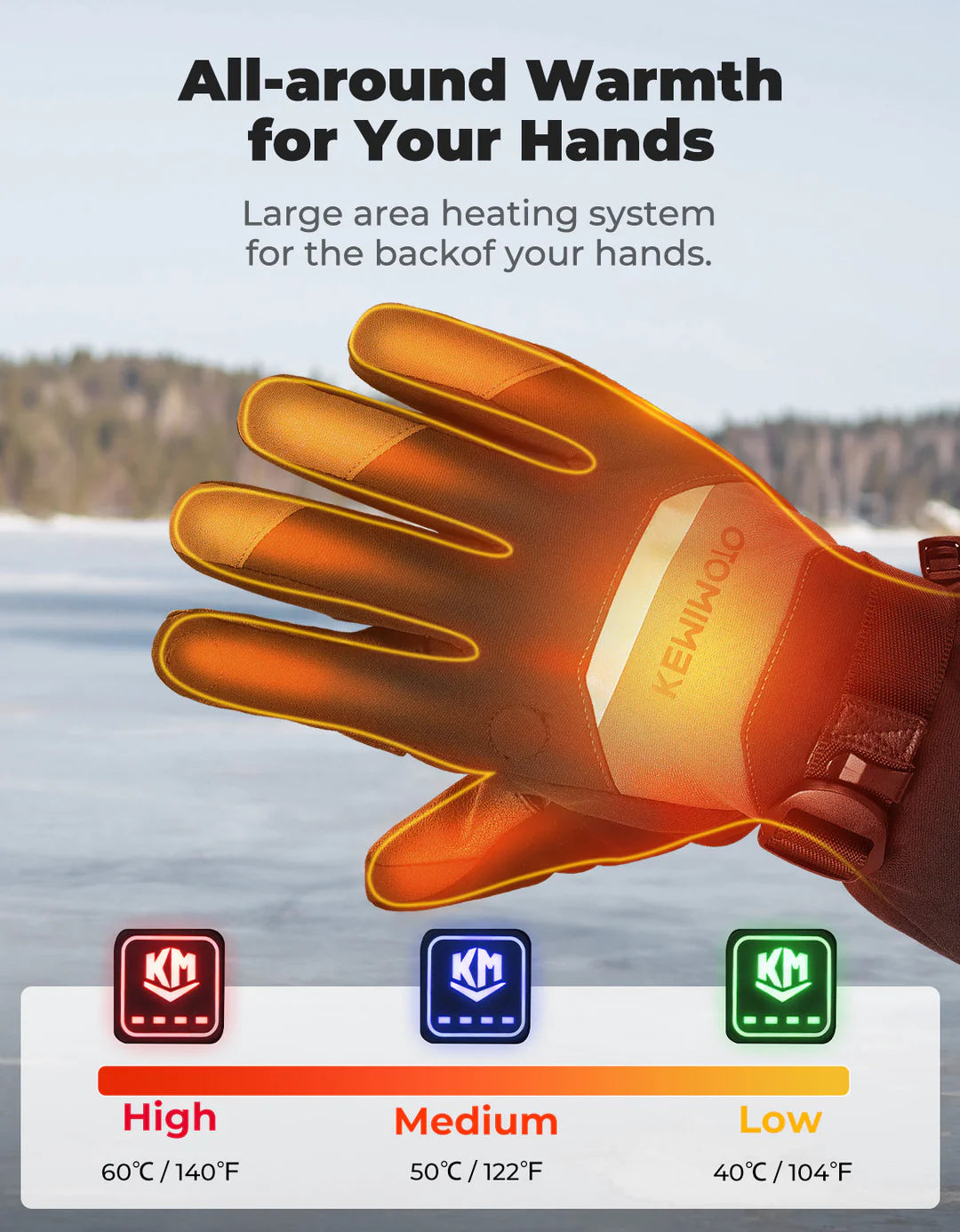 Heated Gloves w/ Magnetic Finger Flap