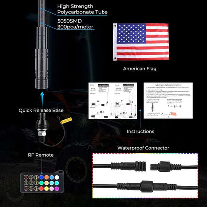 3FT Black Limited LED Whip Light 2pcs. - from LynXautoinnovate  - Just $114.99! 