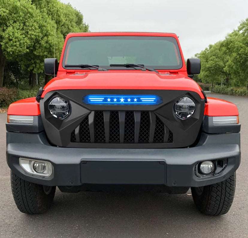 Demon Grille w/Blue Star Lights | Jeep Wrangler - from LynXautoinnovate  - Just $229.99! 