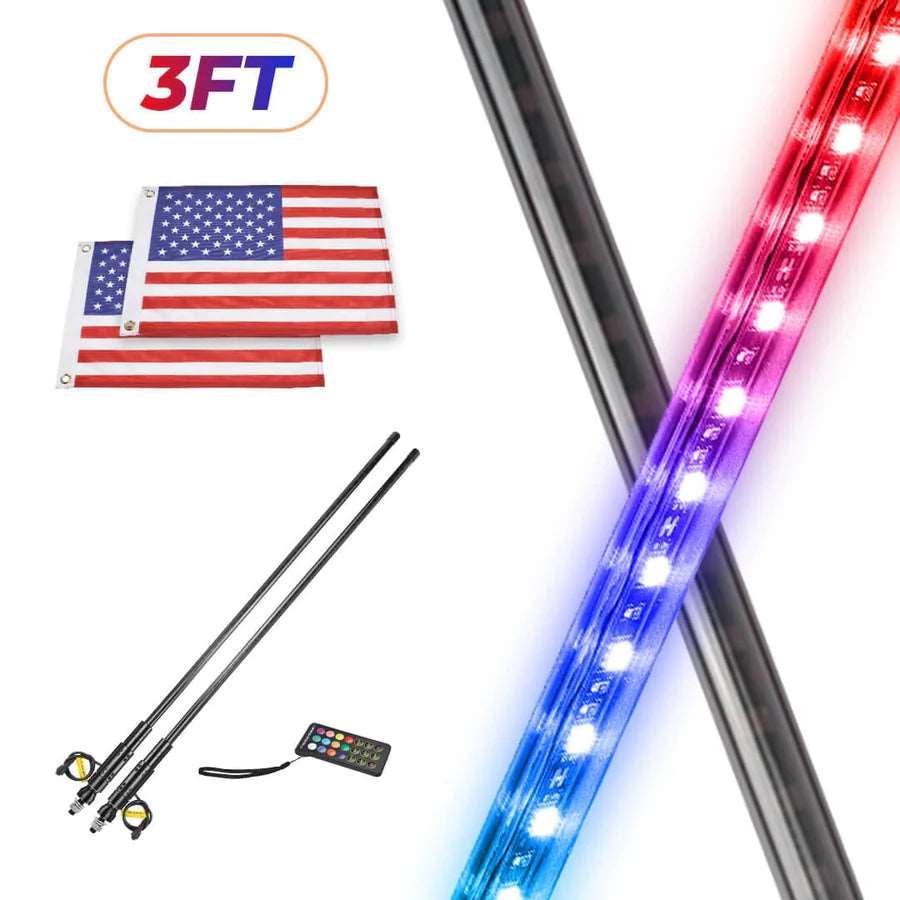 3FT Black Limited LED Whip Light 2pcs. - from LynXautoinnovate  - Just $114.99! 