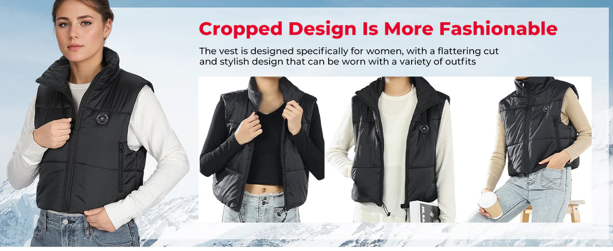 Heated Cropped Vest | Women
