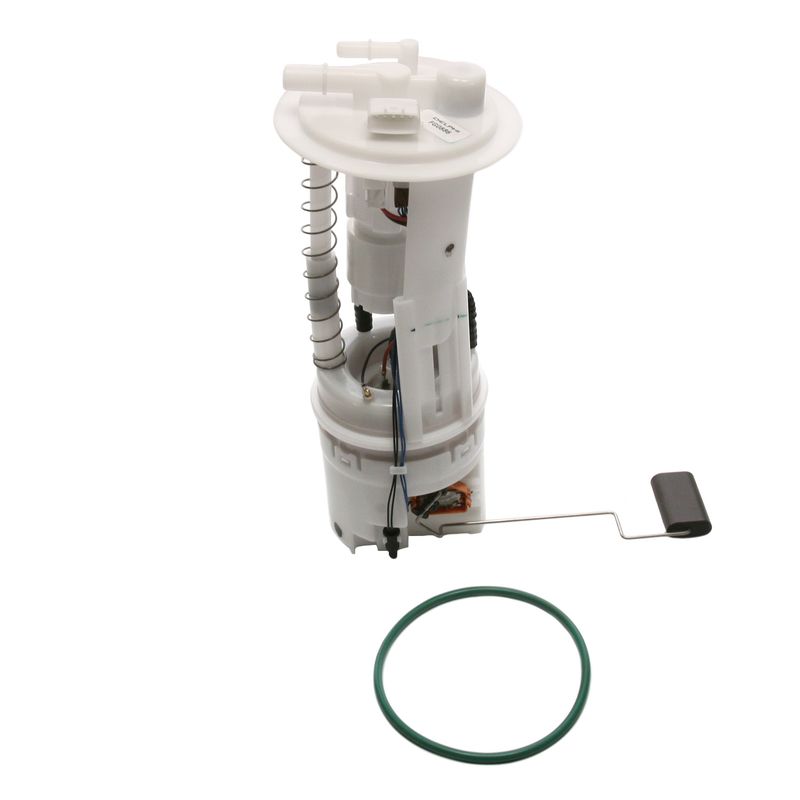 Fuel pump assembly with a gasket on a white background