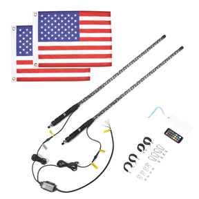 UTV ATV LED Whip Lights with Bluetooth For Can-Am / Polaris RZR (2pcs 4FT) - LynXautoinnovate™️