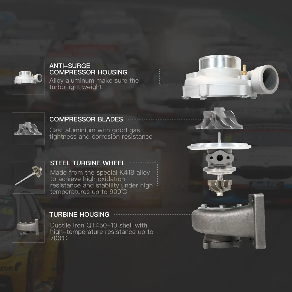 Anti-Surge T3 Turbocharger For GT35 GT3582 600HP | UNI.