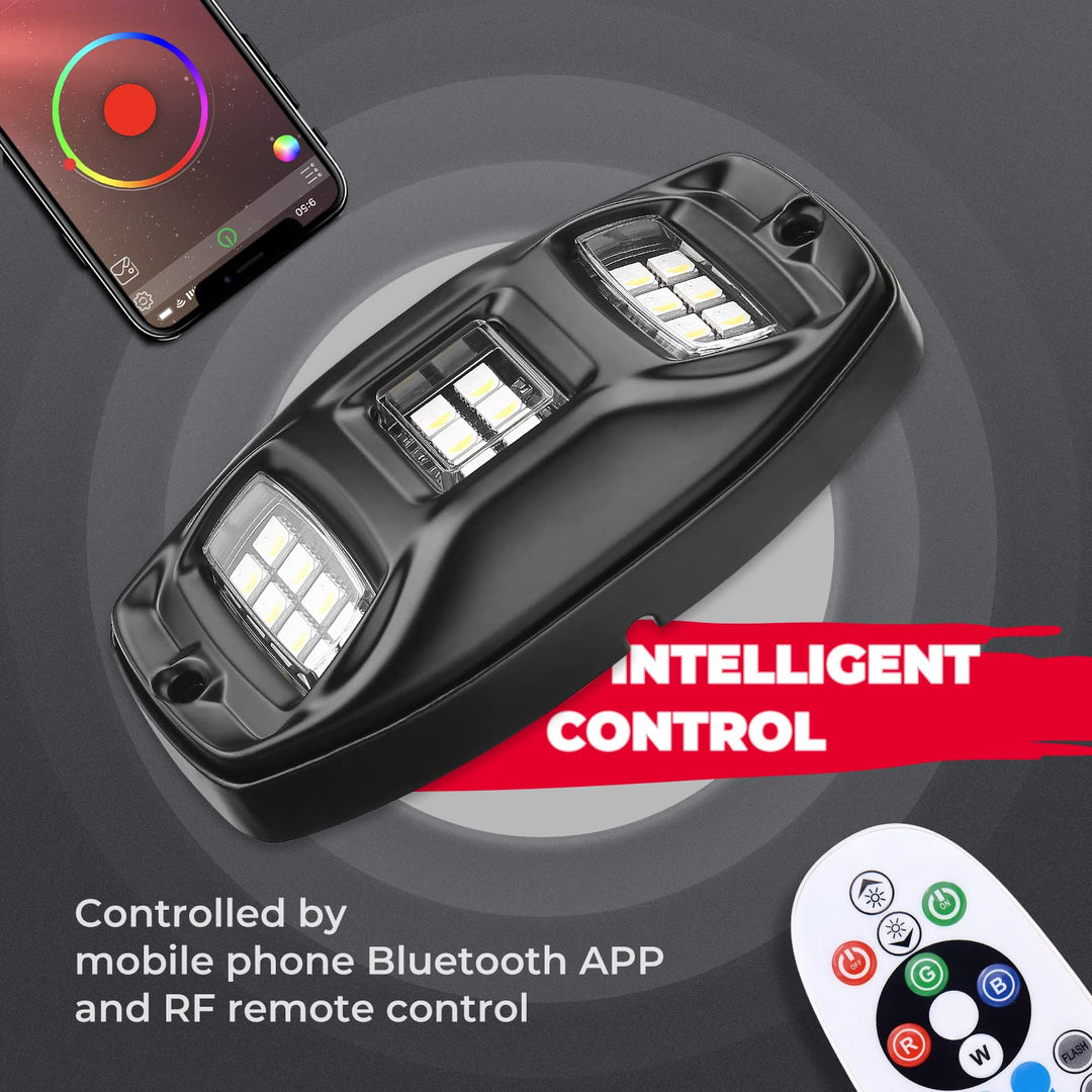 4-8 Pod RGB Light Kit and Whip Lights