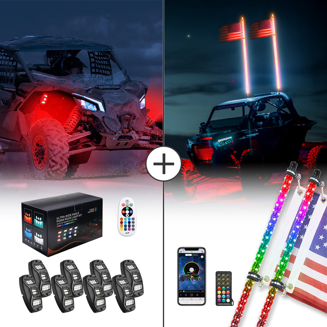 4-8 Pod RGB Light Kit and Whip Lights